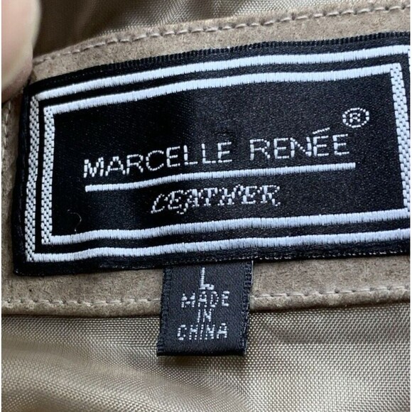 Marcelle Renee Leather Jacket Women’s Large Tan Notch 5 Button Style 2119 - Picture 2 of 16